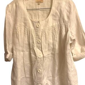 Choices Women's White Button-Up Top